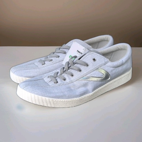 Women's Tretorn Nylite Eco OrthoLite Retro Grey Canvas Sneakers Size 12M New Box - Picture 1 of 12